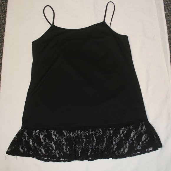 Black Stretch Camisole with Lace - Picture 2 of 3
